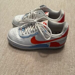 Nike White and Orange Athletic Shoes